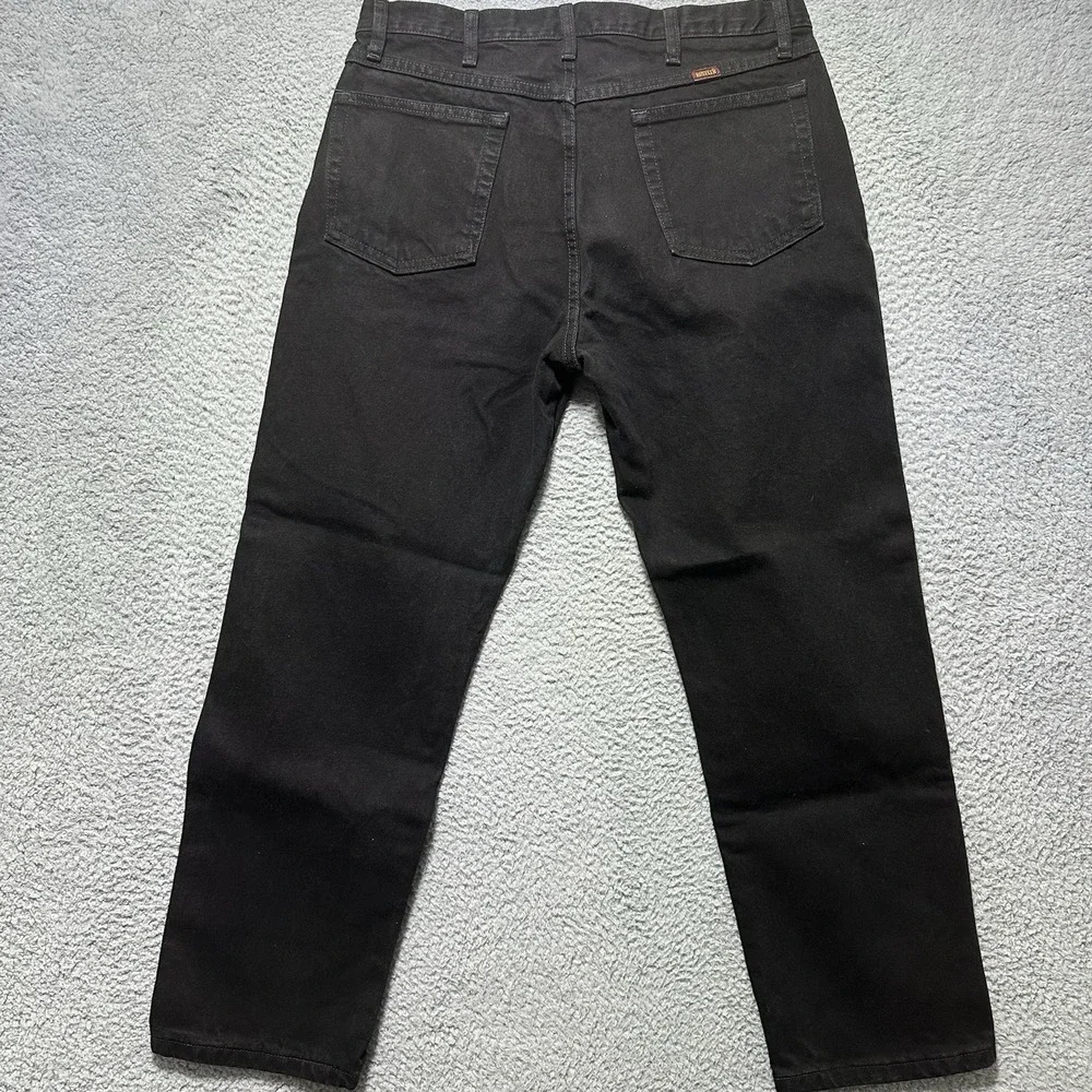 Rustler Jeans Men's Size‎ 36x29 Black Denim Straight Leg 100% Cotton 1087619CB